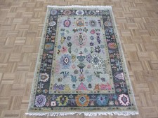 4 x 6 Hand Knotted Gray Colorful Oushak Oriental Rug G16874