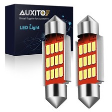 Pair 36mm 6418 6000k White Led Bulb License Plate Light Dome Map Light Canbus Us