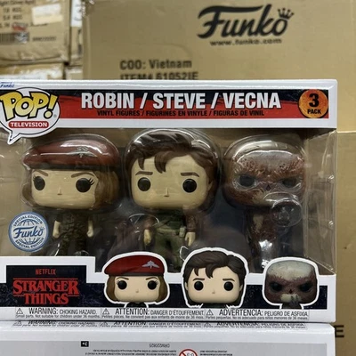 Funko Pop Stranger Things Robin, Steve & Vecna 3pack Vinyl Figure Special Editi