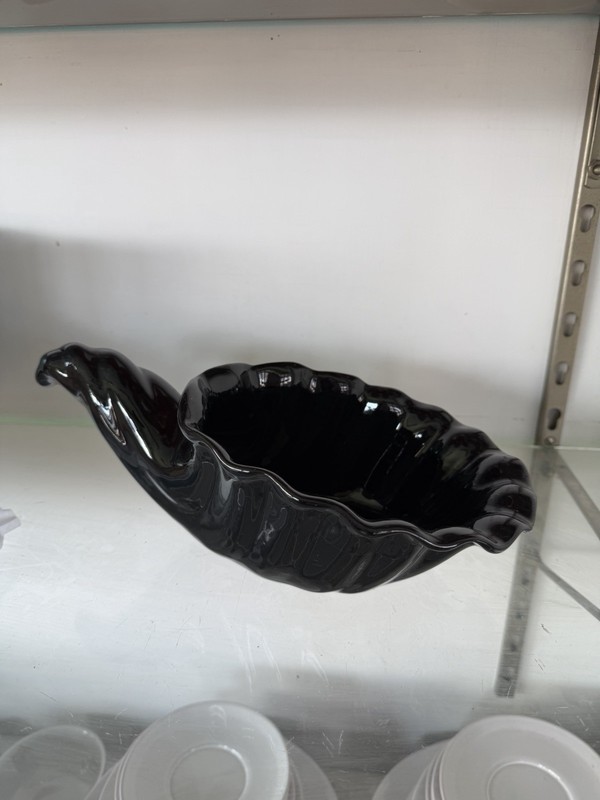 Frankoma 222 Horn of Plenty Cornucopia Black Onyx. Mint Condition