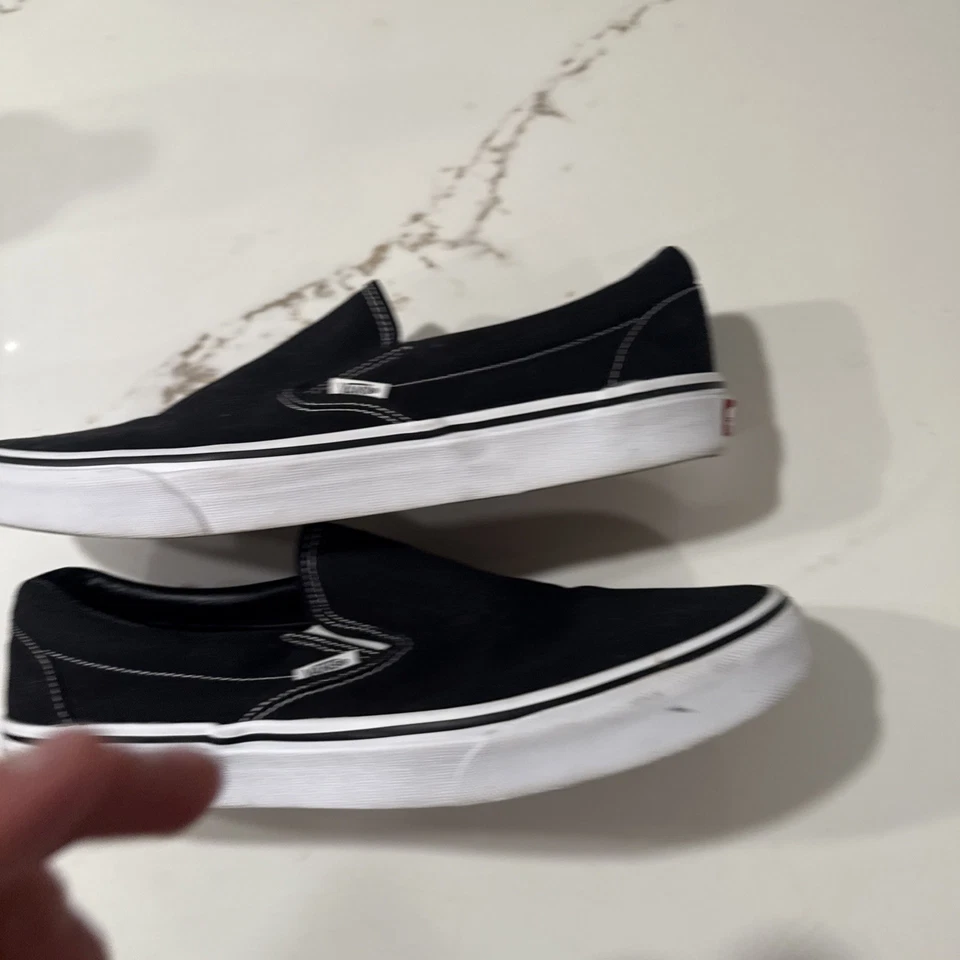 Zapatos de skate Vans Asher de cuero perforado negro sin cordones - para hombre talla 12 Foto 3 de 4
