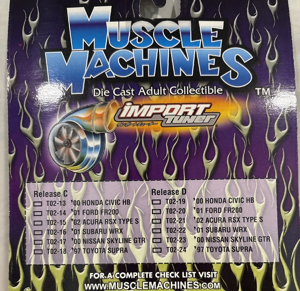 Nuevo en caja Muscle Machines 1:64 Importación Sintonizador '00 Nissan Skyline GTR Azul T02-23 Diecast Foto 2 de 2