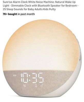 Sunrise Alarm Clock White Noise Machine: Natural Wake Up Light - Dimmable