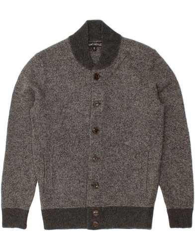 J. CREW Mens Mercantile Cardigan Sweater XS Grey Wool BI05