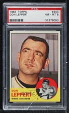 1963 Topps Don Leppert #243 PSA 8