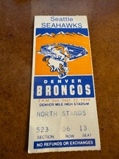 1979 Denver Broncos Seattle Seahawks Football Ticket Craig Morton Big Comeback