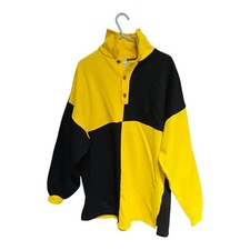 Griffin Products Pullover 1/4 Zip Grande Pit To Pit 23" Giallo e Nero
