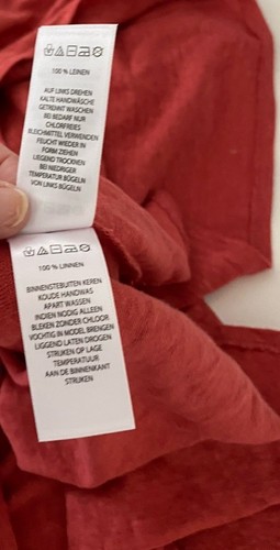 Tahari Women's 100% Linen 1X Rust V-Neck Short Sleeve Tunic Top Hi Low Hem NWT - Picture 9 of 10