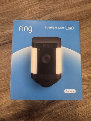Ring Spotlight Cam Plus, Battery - Smart Security Video Camera (Black) New