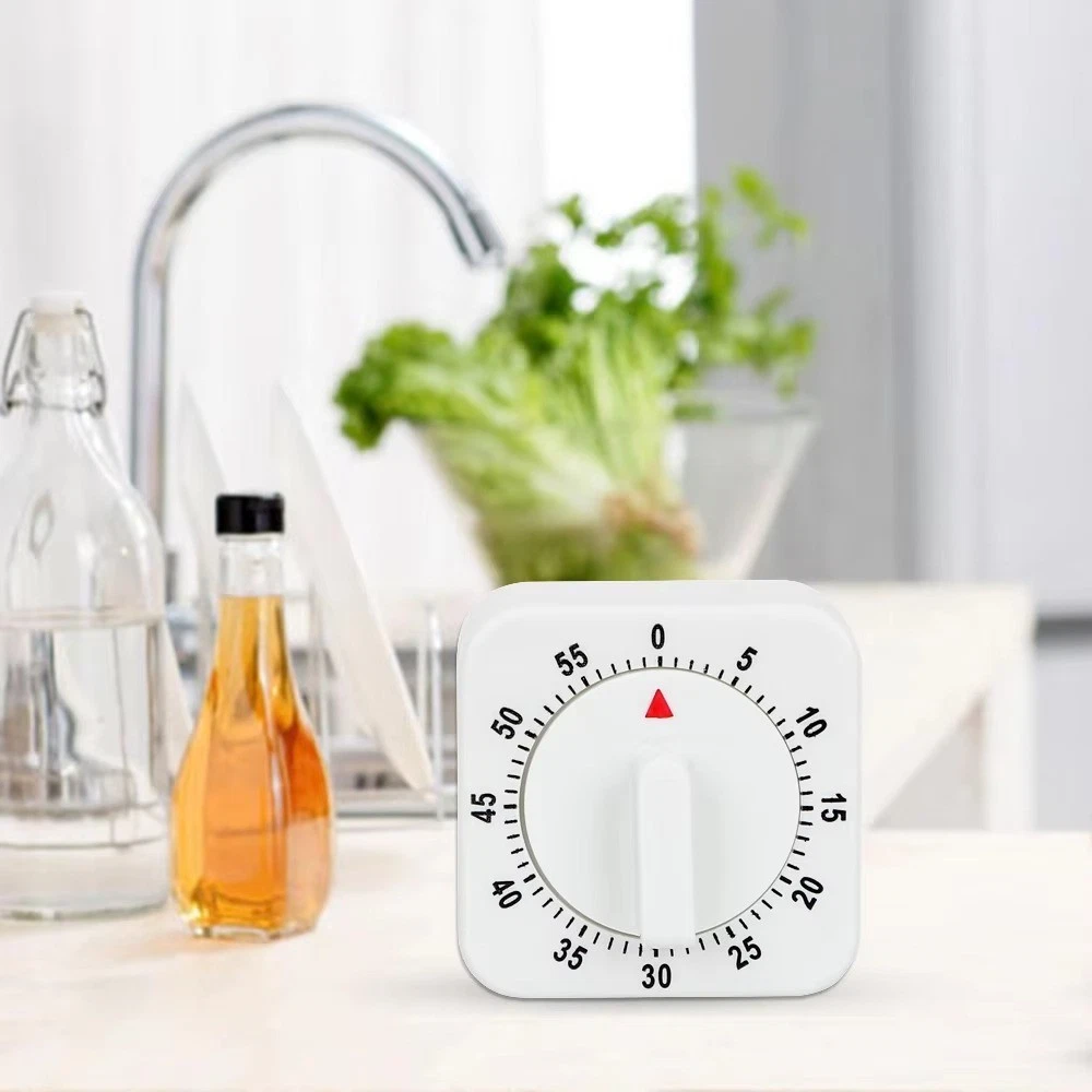 1 Kitchen Timer 60 Minute Timing Bell Alarm Sound Home Baking Cooking Mechanical