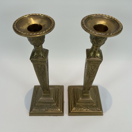 Vintage Brass Candlesticks Candle Holder x 2 Bow Detail - Picture 3 of 12