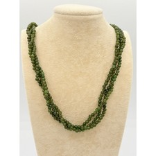 Genuine Nephrite Jade Multi Strand Necklace with Oval Cabochon Front Clasp