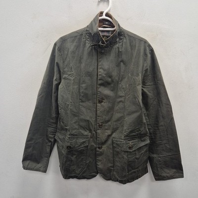Barbour Sander Lightweight 4oz Wax Waterproof Country Green Jacket Coat Small #2