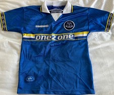 CHILDRENS EVERTON VINTAGE UMBRO 1997 - 1998 HOME SHIRT