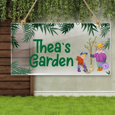 Outdoor Acryl Garten hängende Plakette personalisiert Wunschtext Wohndeko Schild