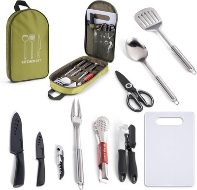 Camping Cooking Utensil Set Portable Kitchen Kit BBQ Hiking Picnic Tools