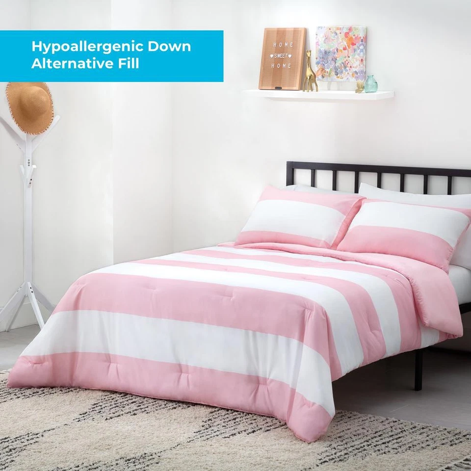 Edredom queen Linenspa reversível para todas as estações alternativo tamanho grande rosa - Imagem 4 de 4