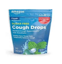 Basic Care Sugar Free Menthol Cough Drops, 140 count