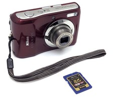Nikon COOLPIX L20 Digital Camera 10.0MP 3.6x Optical Zoom Deep Red - Bundle #2