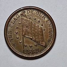 1863 The Flag of Our Union Dix Shoot on the Spot F.212-415a Civil War Token CWT