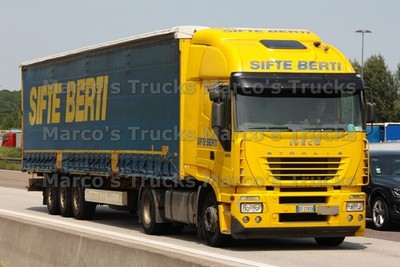 LKW Foto Iveco Stralis Planensattelzug Italien gelb SIFTE BERTI #p1yh