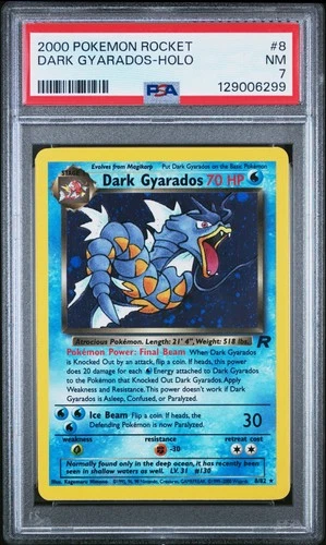 PSA 7 Dark Gyarados Holo 8/82 Team Rocket Pokemon 2000