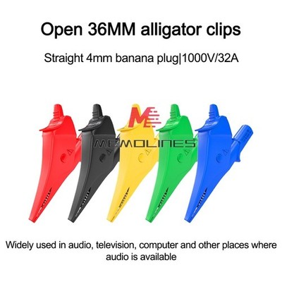 Fully Insulated   Clips 1000V 32A 4mm Banana Jack P60073 Crocodile Clip *cc