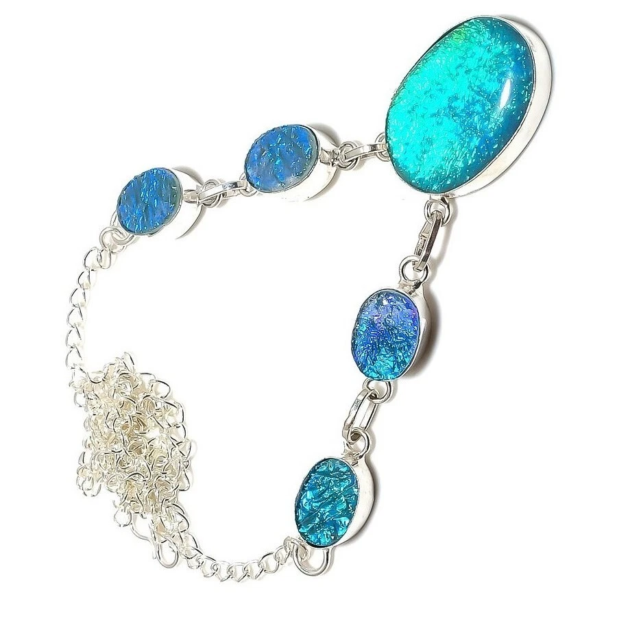 Australian Triplet Opal Gemstone 925 Sterling Silver Handmade Jewelry Necklace - Image 4 of 4