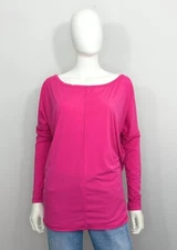 Athleta Essence Flow Top Womens S Hot Pink Long Sleeve Boat Neck Lightweight