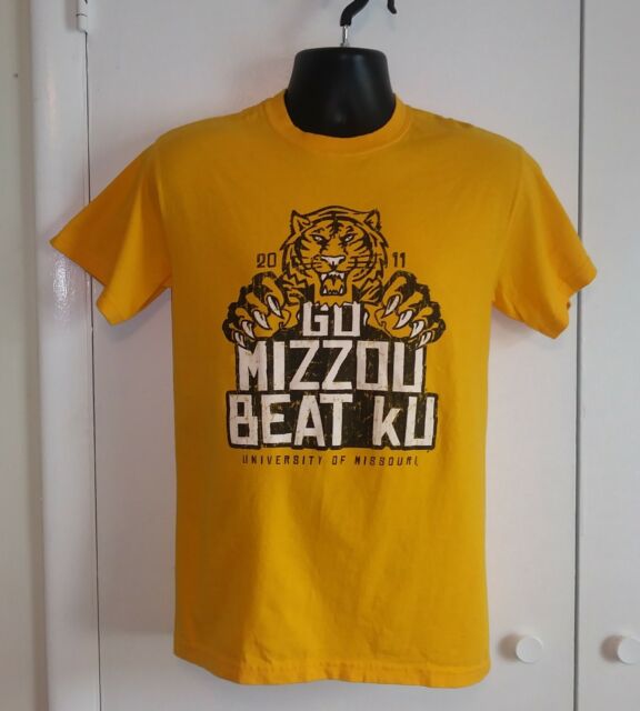 Go Mizzou Beat KU Men's Yellow T-Shirt-University Of Missouri 2011 Size Small | eBay
