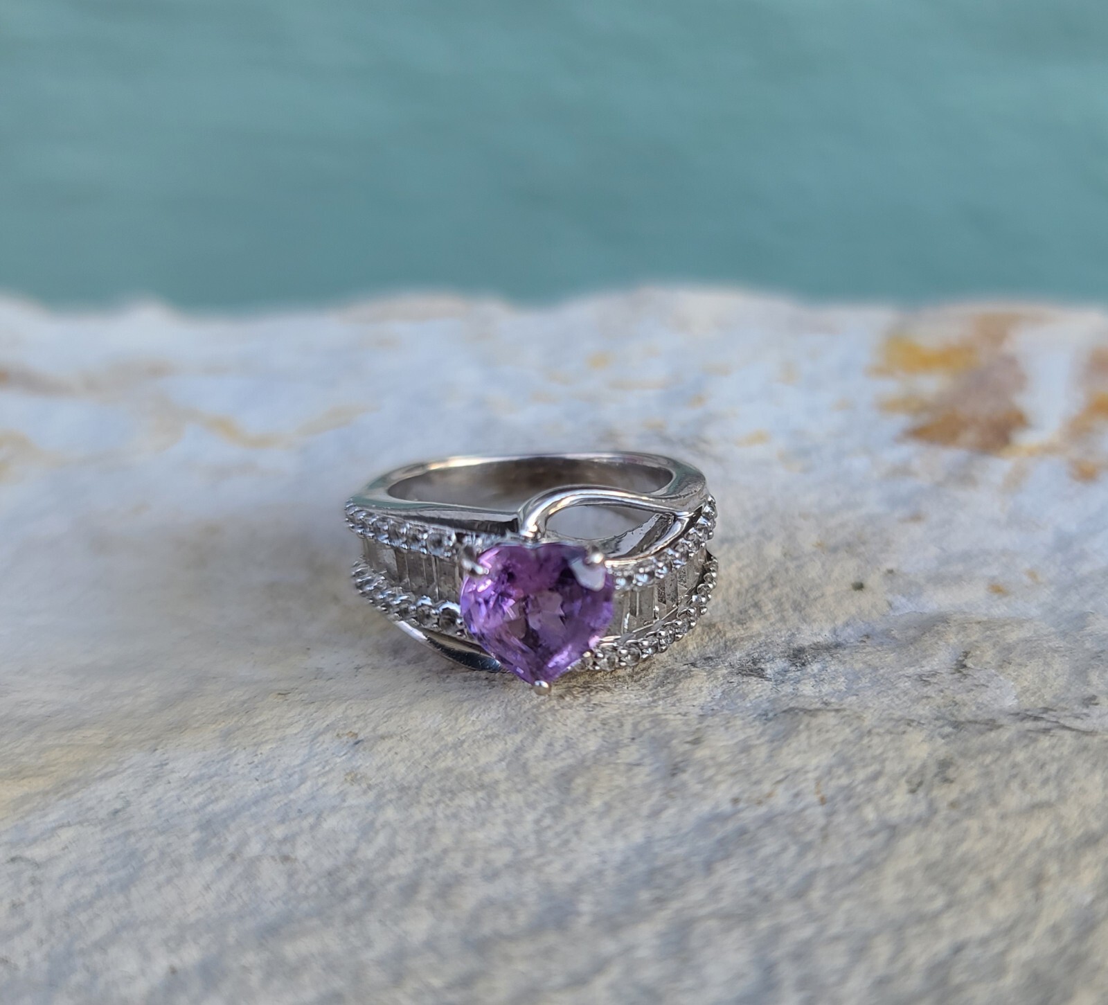 Sterling 925 Solid Silver Loaded Diamond Amethyst… - image 4