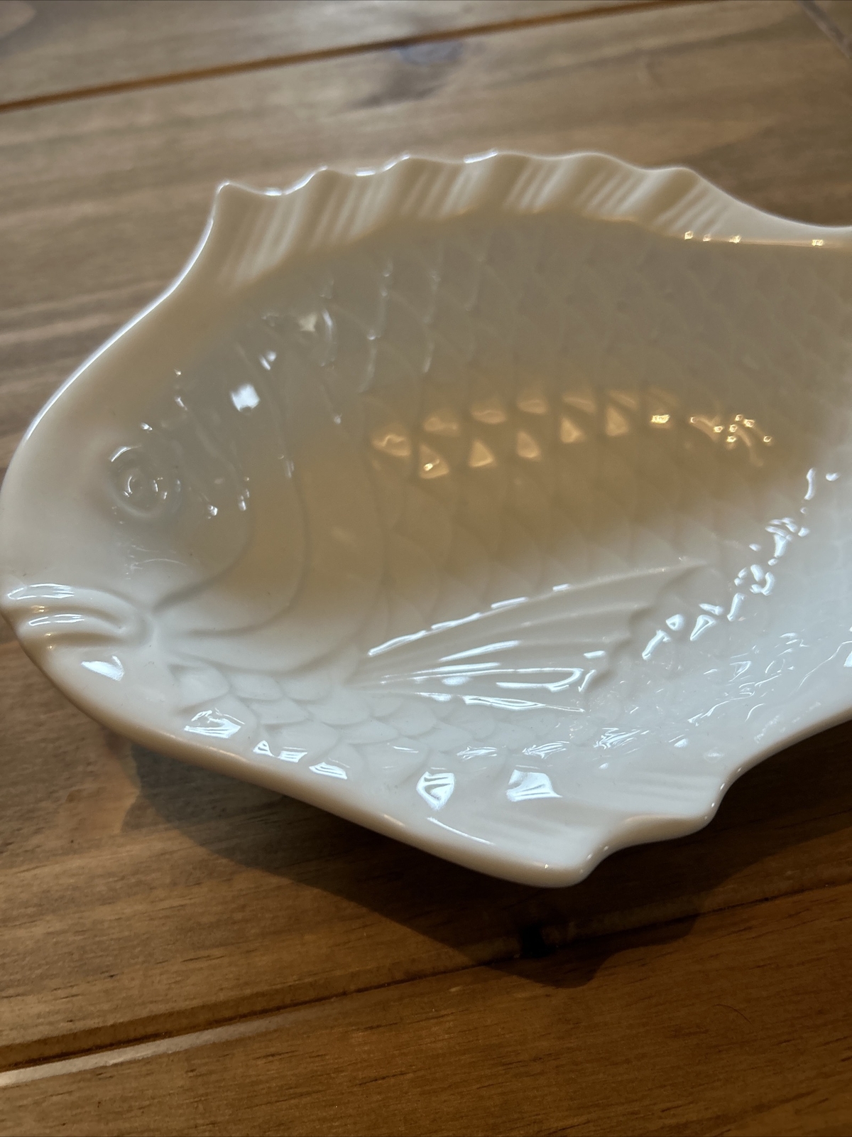 Large White Ceramic Fish Platter Bowl eBay