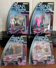 STAR TREK Action Figures Playmates Warp Factor Series New On Card Lot Of 4