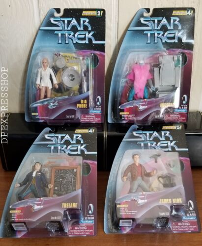 Star Trek Action Figures Playmates Warp Factor Series New On Card Lot Of 4