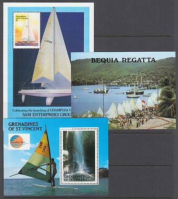St. Vincent Grenadines Sc 585//642 MNH. 1988-1989 issues, 7 diff
