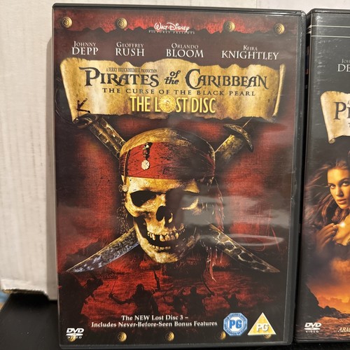 Pirates Of The Caribbean - The Curse of the Black Pearl Johnny Depp 2005 3x DVD - Picture 5 of 11