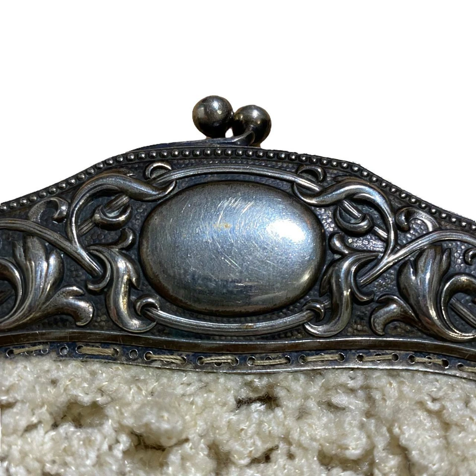 Retro clutch Bag silver plated 1900s Vintage women's Kraftalpacca handmade - Image 2 of 4