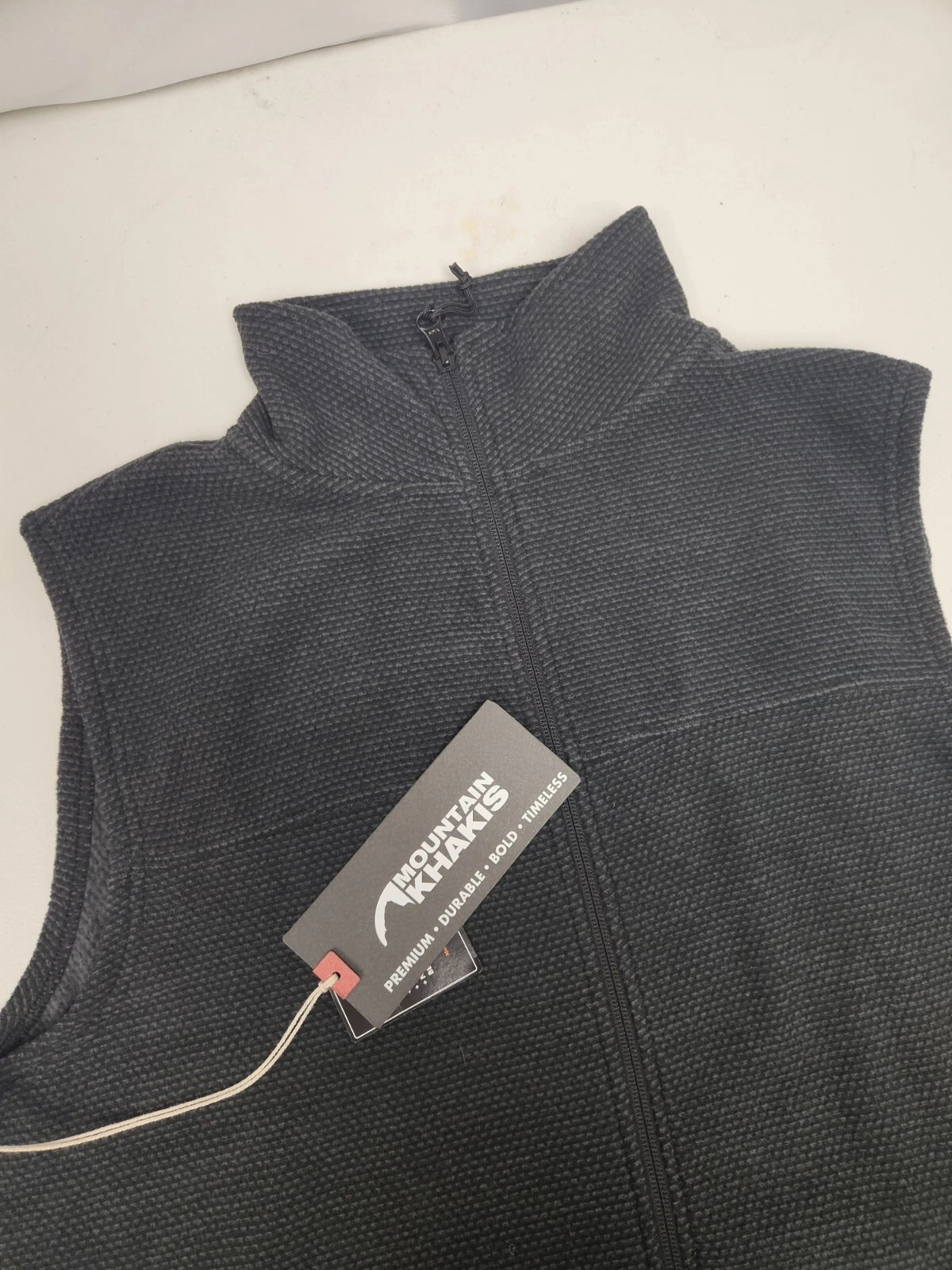 Mountain Khakis Vest Mens M Dark Green Pop Top Zip Up Textured Pockets Outdoor