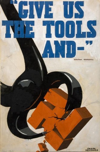 Give Us the Tools – Frank Newbould 1939 WWII British Propaganda Art Print - Picture 2 of 2
