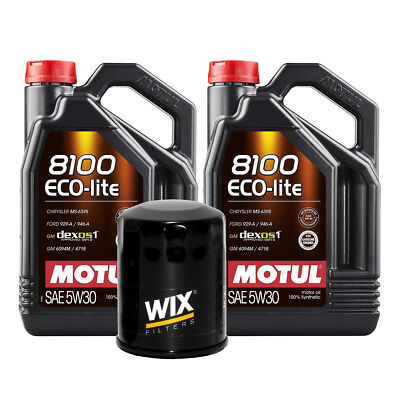 10L Motul 8100 ECO-LITE 5W30 Wix Filter Motor Oil Change Kit API SP-RC
