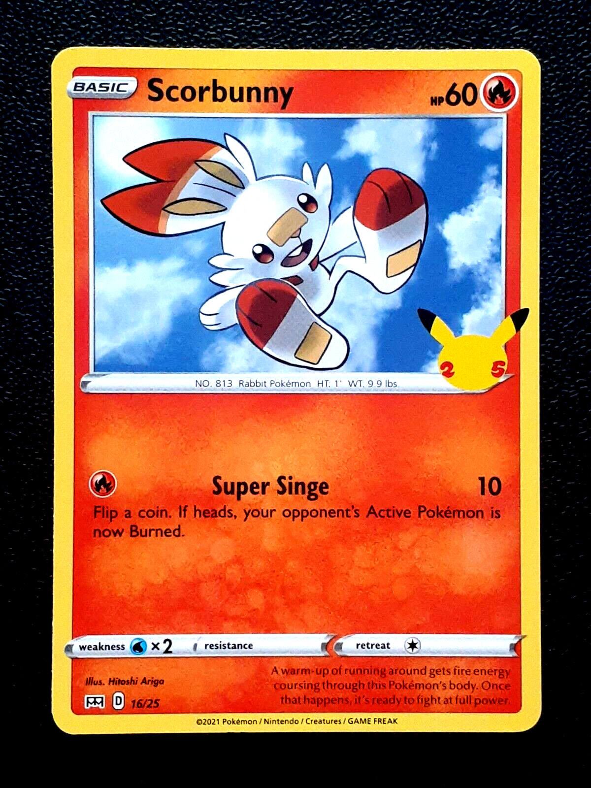 SCORBUNNY 2021 POKEMON McDONALD'S COLLECTION (25TH ANNIVERSARY) #16 NM+ 68167