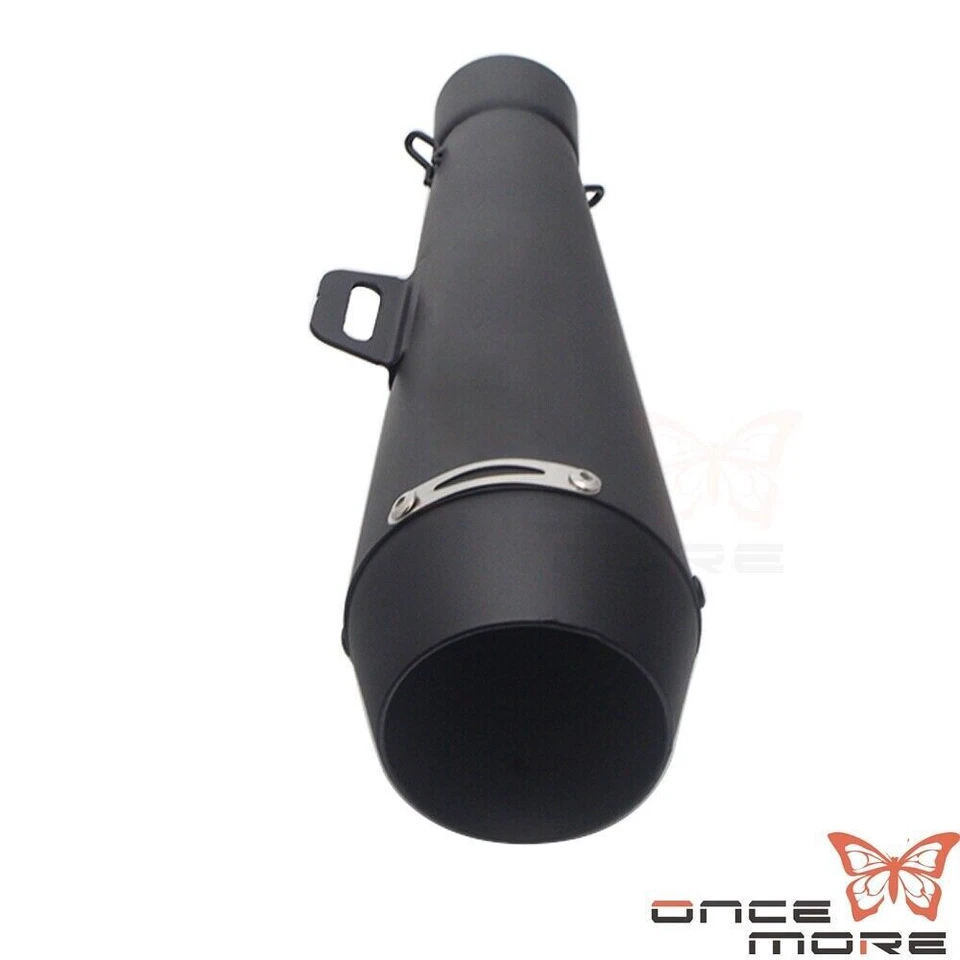 Tubo silenciador de escape de acero inoxidable negro para moto Harley Kawasaki Yamaha Foto 3 de 4