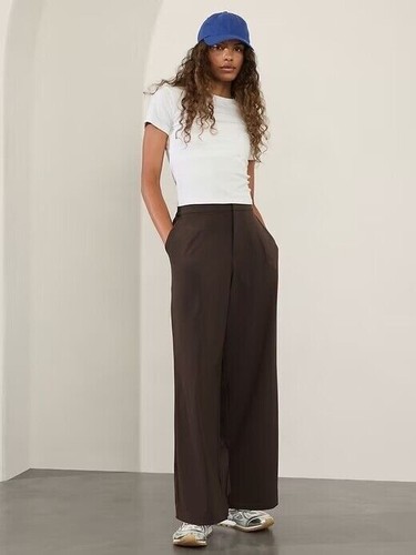 Athleta Pinnacle High Rise Trouser Pant | Truffle Brown 2 Petite #472041 NEW - Picture 2 of 4