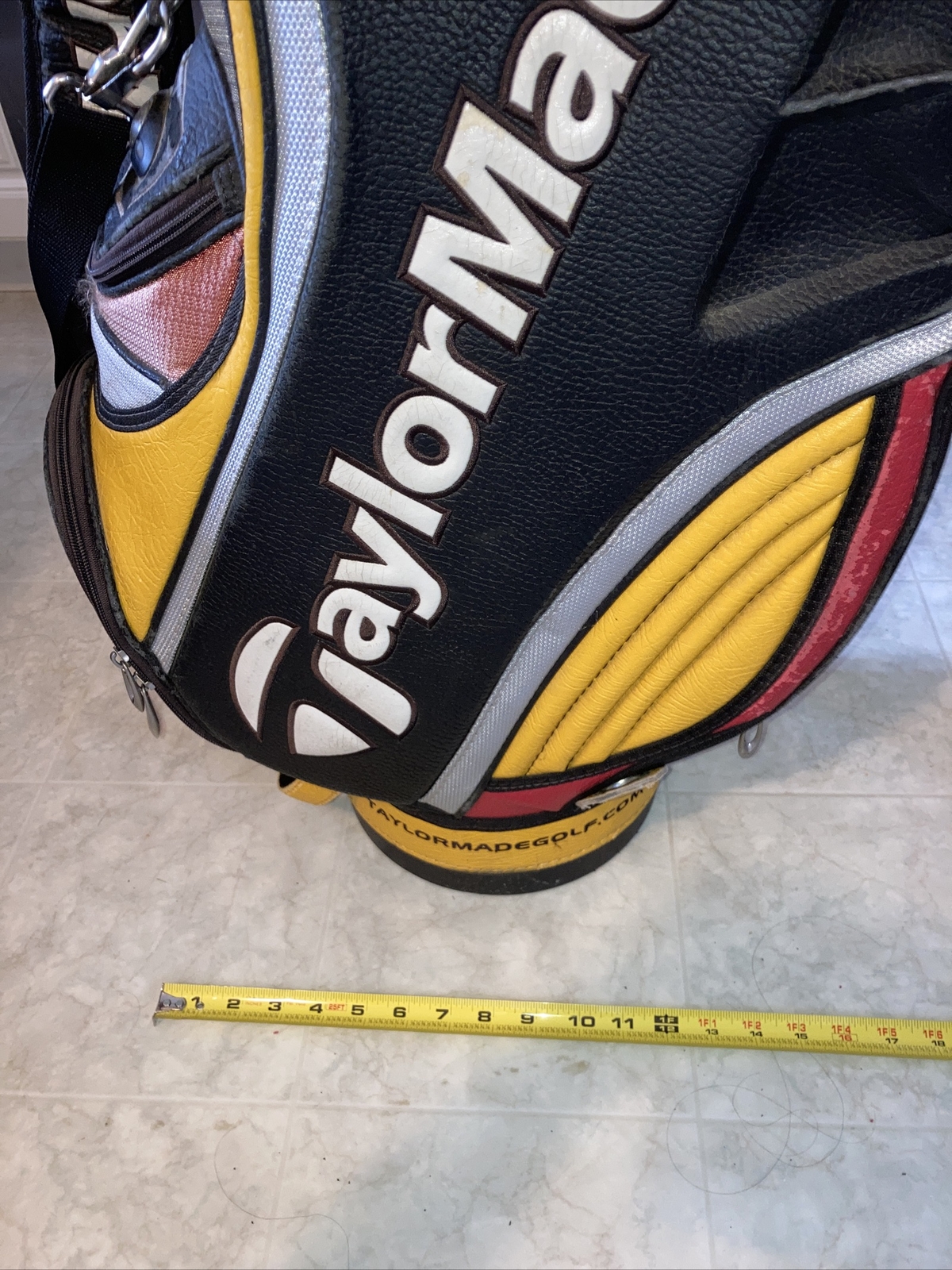 TaylorMade R7 Stand golf Bag Leather Tour Preferred 6 Way Divider w/ Strap vtg