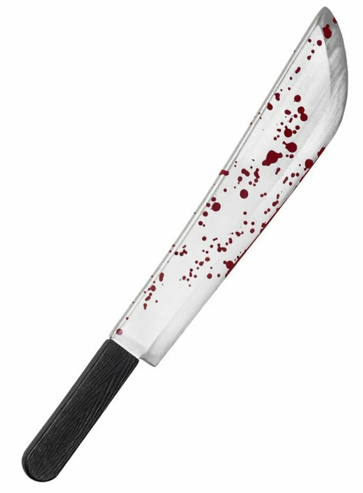 FUN WORLD Kunstblut Machete - für Halloween Kostüm Herren - Spielzeugmachete aus Plastik