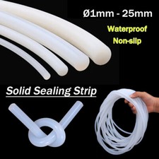 1mm-25mm Silicone Rubber Solid Sealing Strip Round Bar Waterproof Non-slip