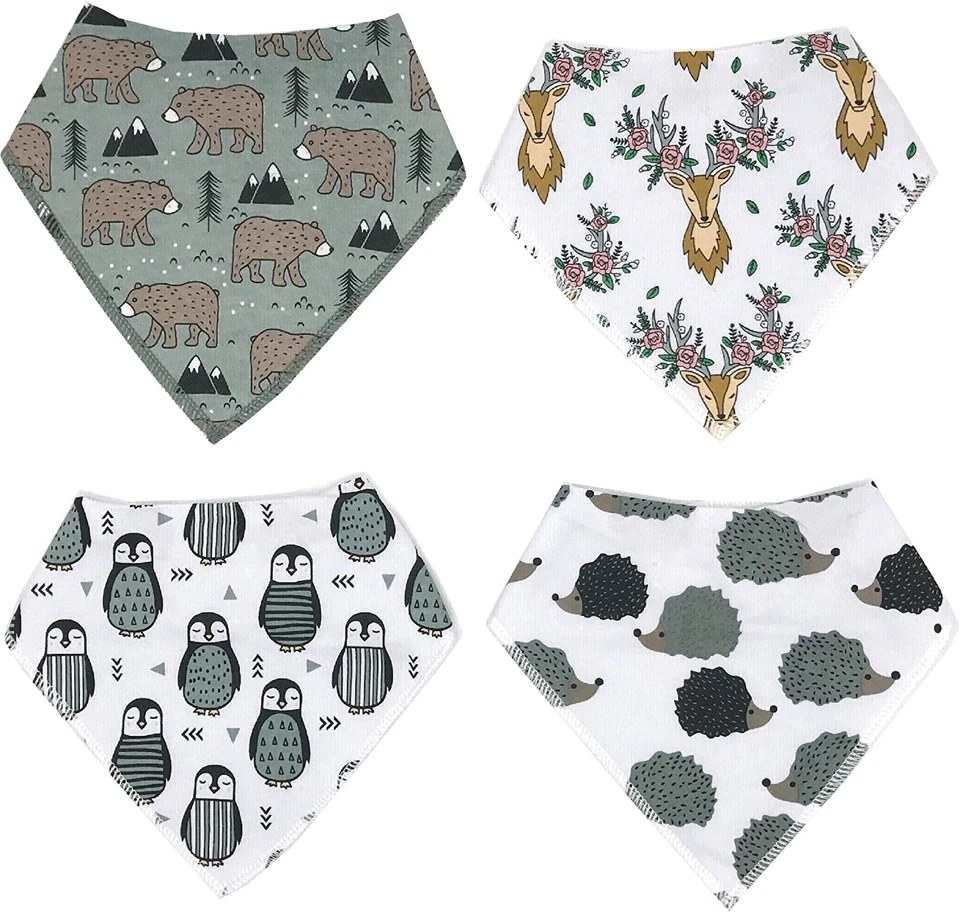 Babadores Bibaby Bandana Babadores│Pacote com 8 +Babador de Alimentação Grátis│Menina ou Menino│ Qualidade Premium  - Imagem 4 de 4