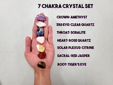 Tumbled Chakra Crystal Set 7 Seven Healing Stones Mini Kit Gemstone Tumbles