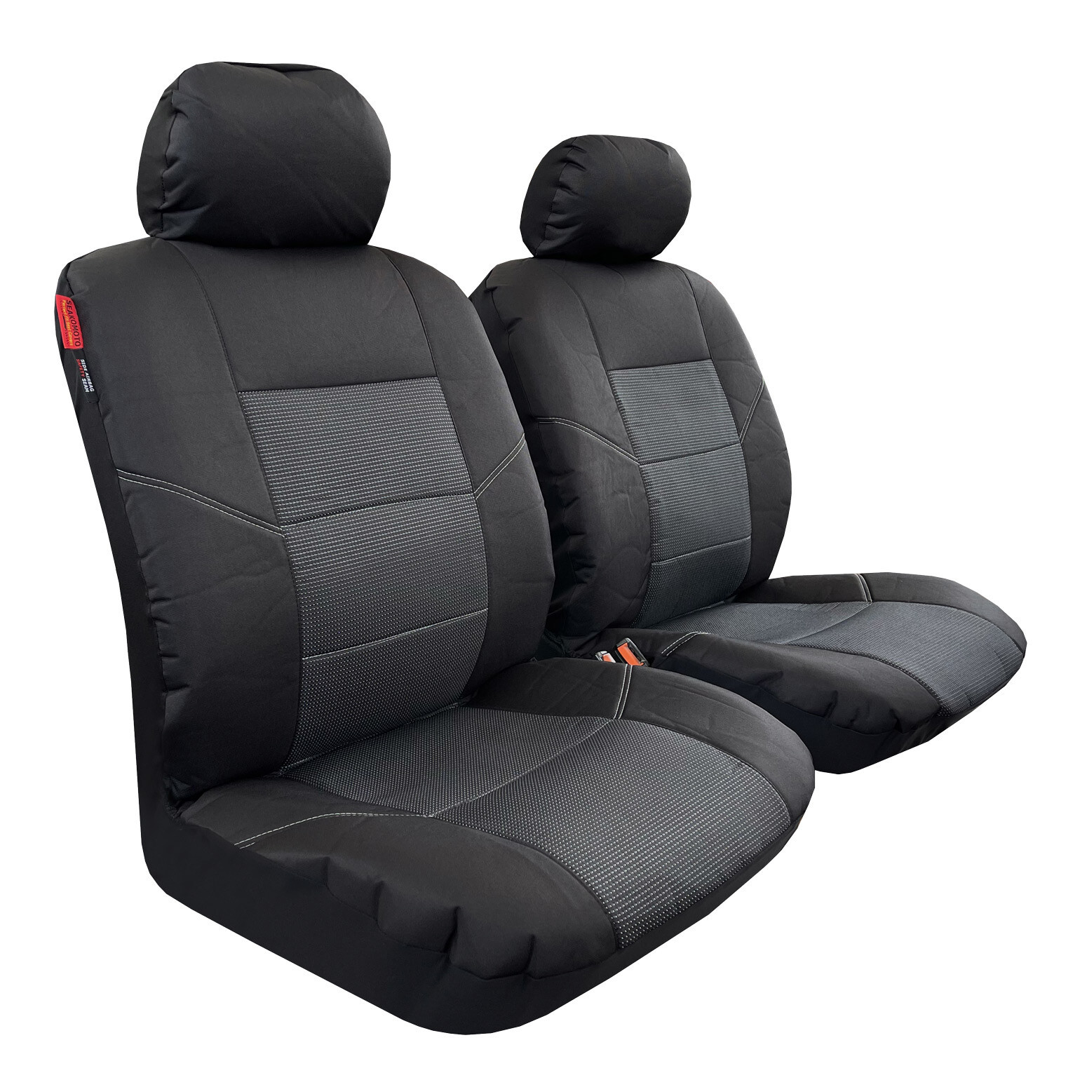 For F150 Super Crew Waterproof Black Canvas & Jacquard Car Seat Covers
