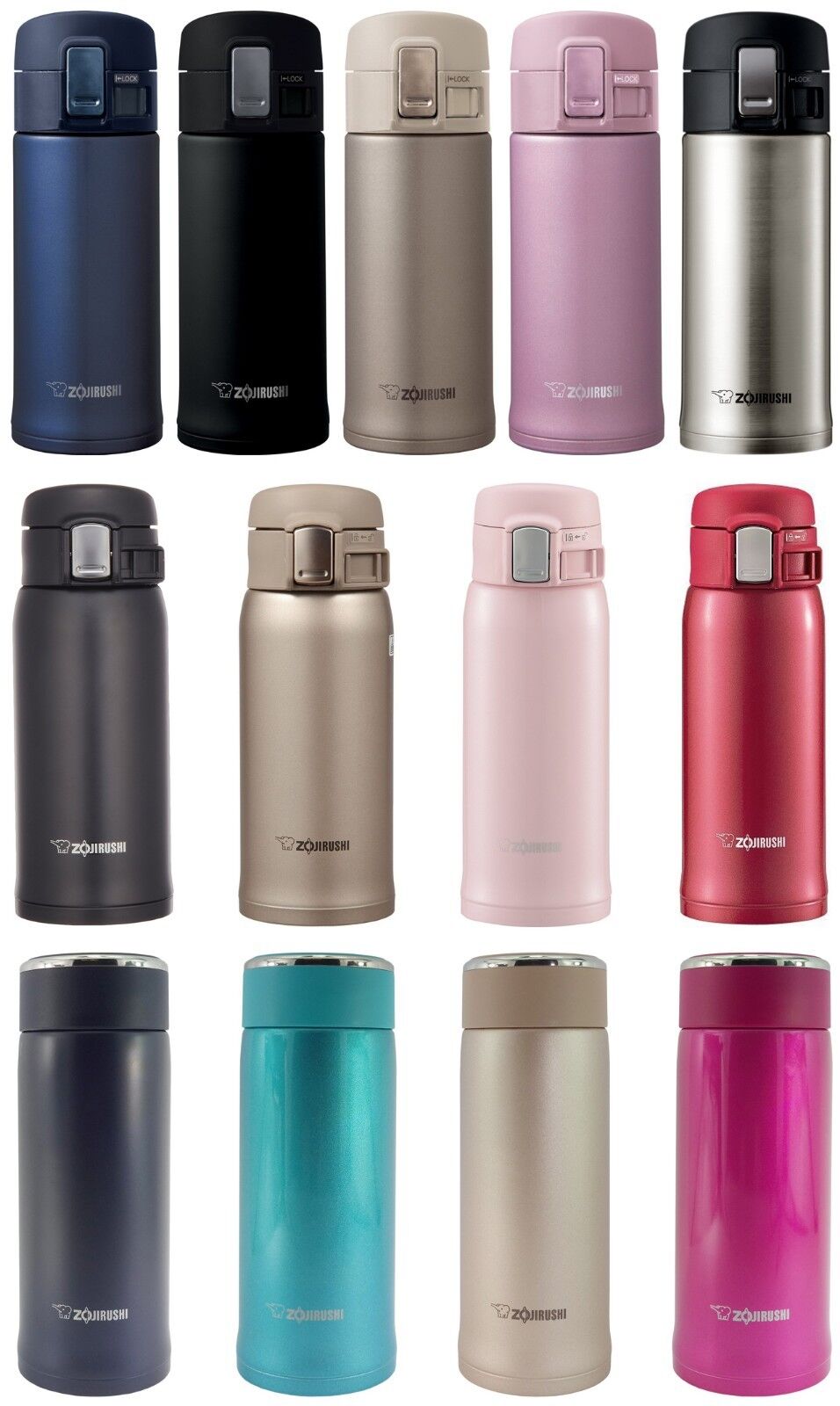 Zojirushi Stainless Steel Travel Mug-12oz-Silver SM-KHE36XA 